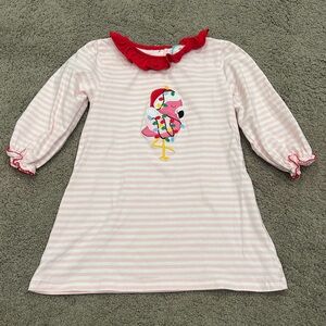 Smocked Flamingo Christmas Dress